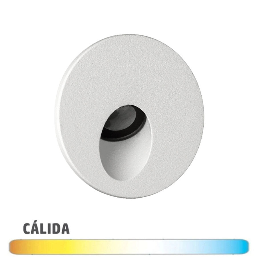 Ilumina Escalones Redondo Blanco 2W IP65 con Caja