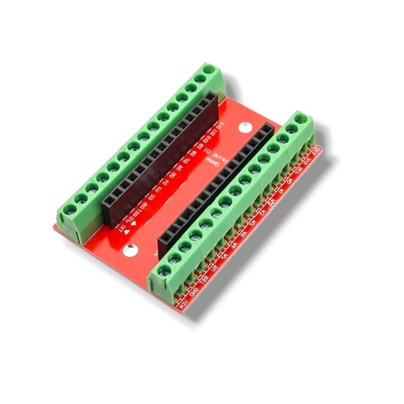 IO shield de expansión  roja con terminales de tornillo  para Arduino Nano y compatibles