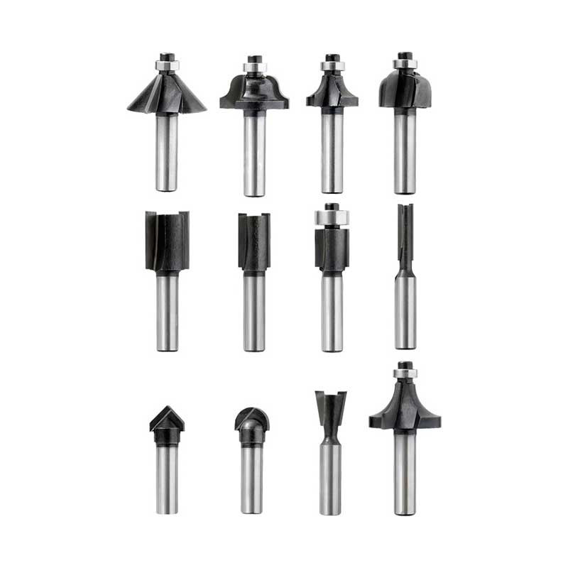 Juego De 12 Fresas Surtidad Vástago 8 mm. Einhell