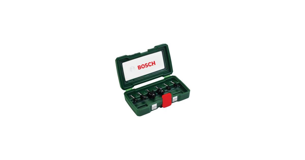 Juego de fresas de carburo BOSCH de 6 piezas (Ø vástago 8 mm) 2607019463