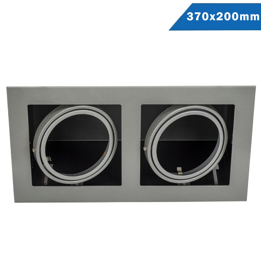 Empotrable Kardan Basculante Rectangular 2 Luces QR111 Gris Desc