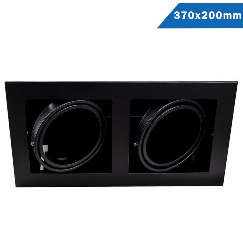 Empotrable Kardan Basculante Rectangular 2 Luces QR111 Negro Desc