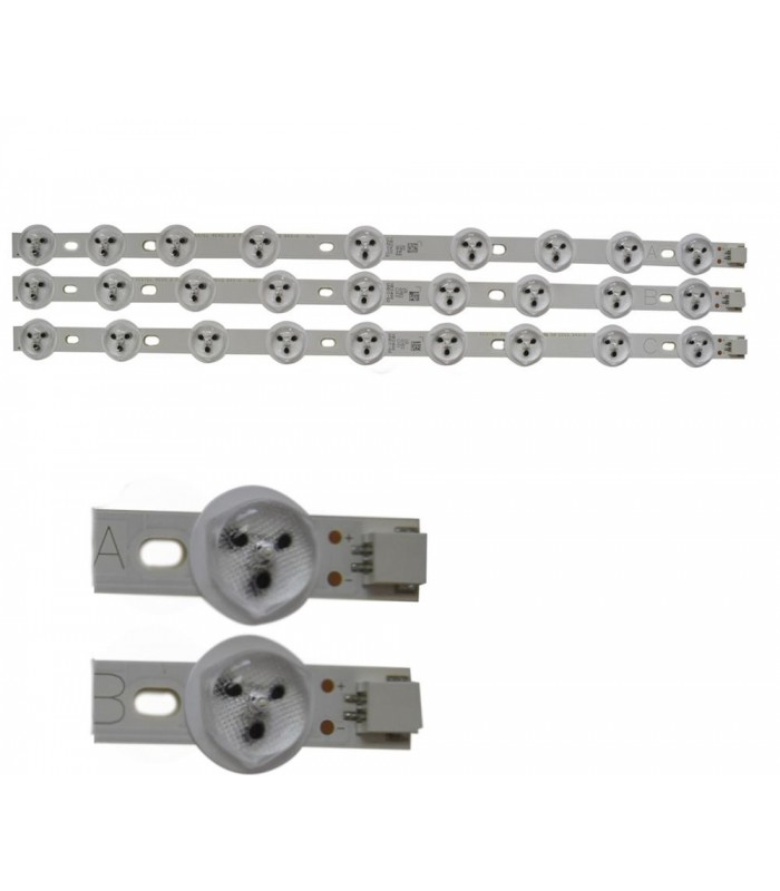 Kit 5 Tiras led televisor Vestel 40 pulgadas 0.35A Tiras Tipo A (2), B (2), C (1) 23283024