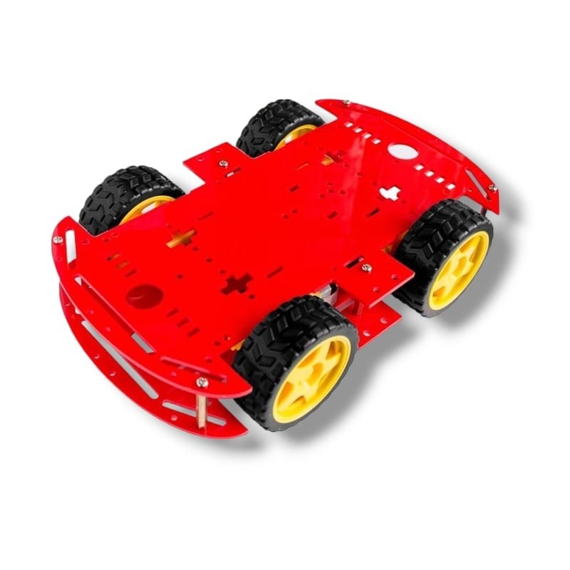 Kit chasis 4WD ROJO para coche robot inteligente con Arduino