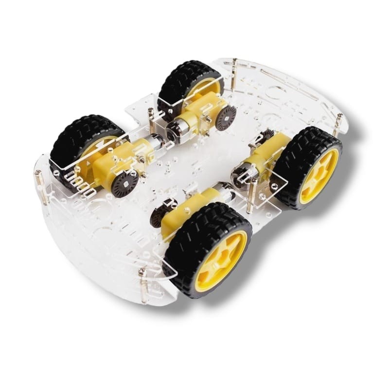 Kit chasis 4WD transparente para coche robot inteligente con Arduino