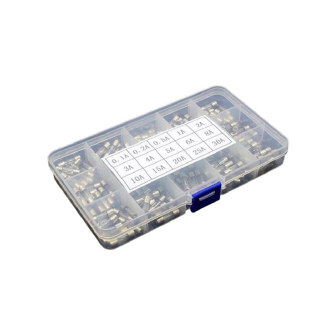 Kit de fusibles rápidos de vidrio de soplado 5x20mm 150 unidades