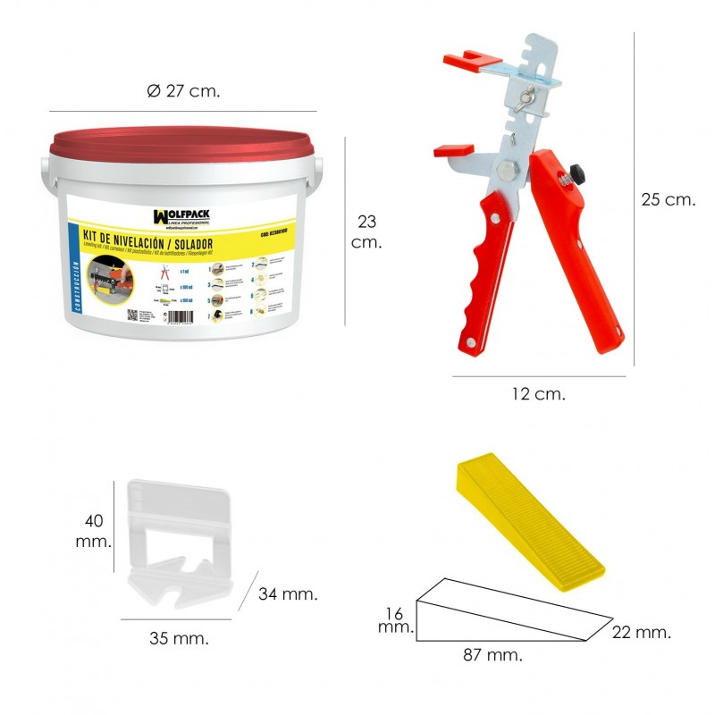 Kit Nivelador Solador (Pistola, calzos y cuñas) WOLFPACK