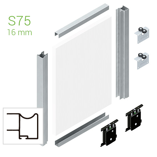 Corredera y kit para armario - Kit Puerta Corredera Terra TR16 16mm