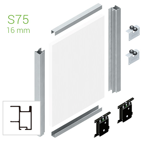 Corredera y kit para armario - Kit Puerta Corredera Terra TR16MIN 16mm