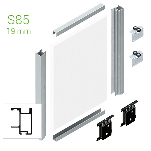 Corredera y kit para armario - Kit Puerta Corredera Terra TR19 19mm