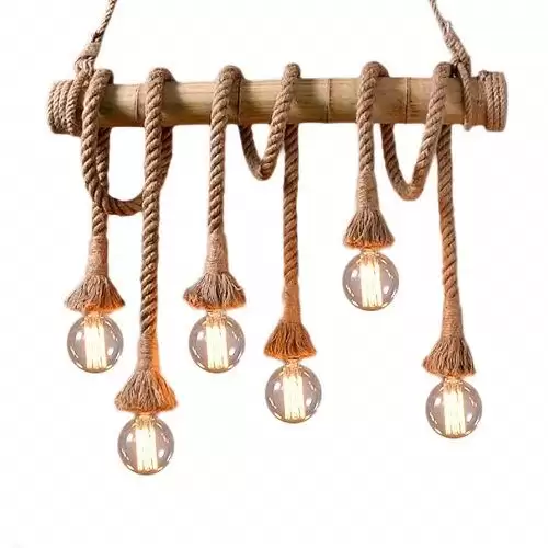 Lampara Cuerda Colgante Bamboo E27
