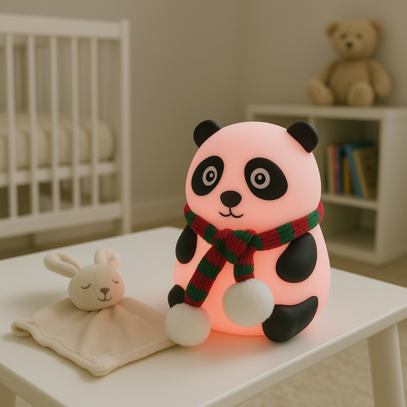Lámpara LED de noche Oso panda RGB carga USB y sensor táctil
