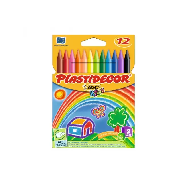 Lapices Cera Plastidecor Caja De 12 Unidades Multicolor