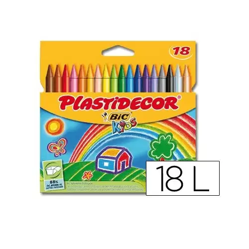 Lapices Cera Plastidecor Caja De 18 Unidades Multicolor