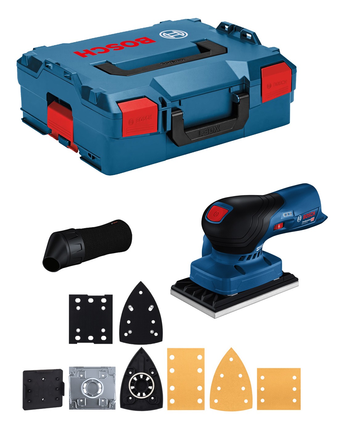 Lijadora Orbital BOSCH GSS 12V-13 (Cuerpo solo + L-Boxx 136 + Accesorios)