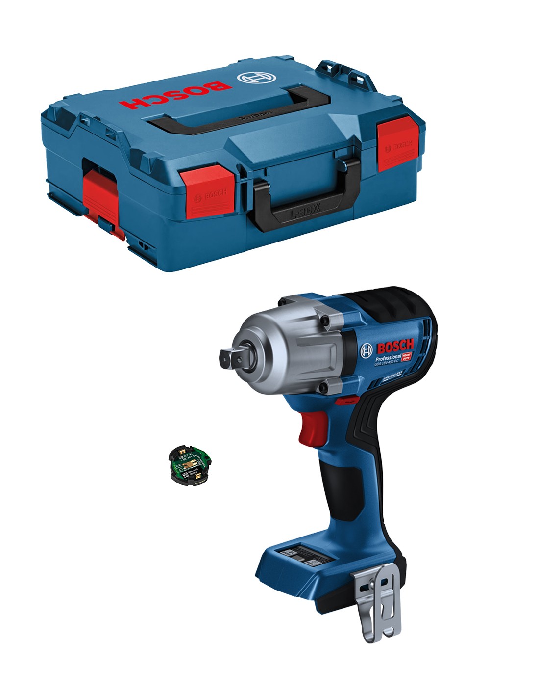 Llave de Impacto BOSCH GDS 18V-450 PC (Cuerpo solo + L-Boxx 136 + módulo Bluetooth)