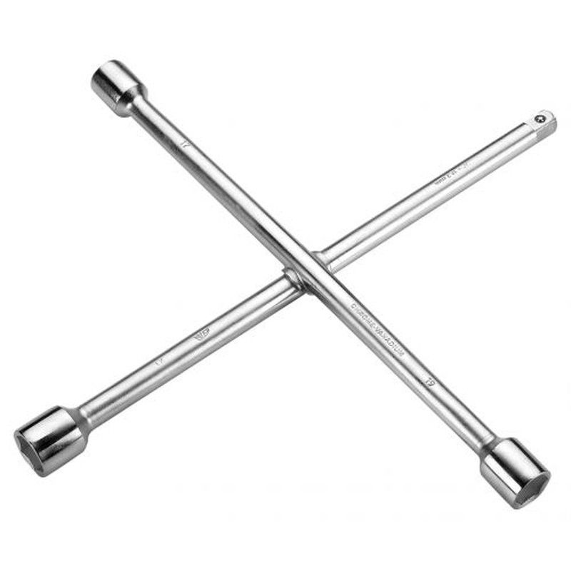 Llave En Cruz Soldada Para Ruedas Con Bocas De 17-19-22 Milimetros + 1/2" ALYCO, Referencia 191498