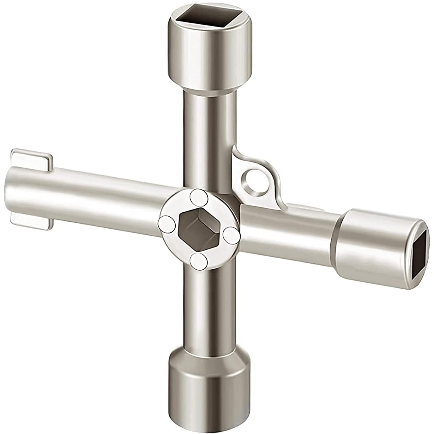 Llave Multifuncional De 4 Puntas  Gris