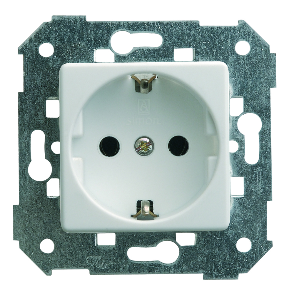 Base Enchufe 2P+Tt Blanco Simon 27