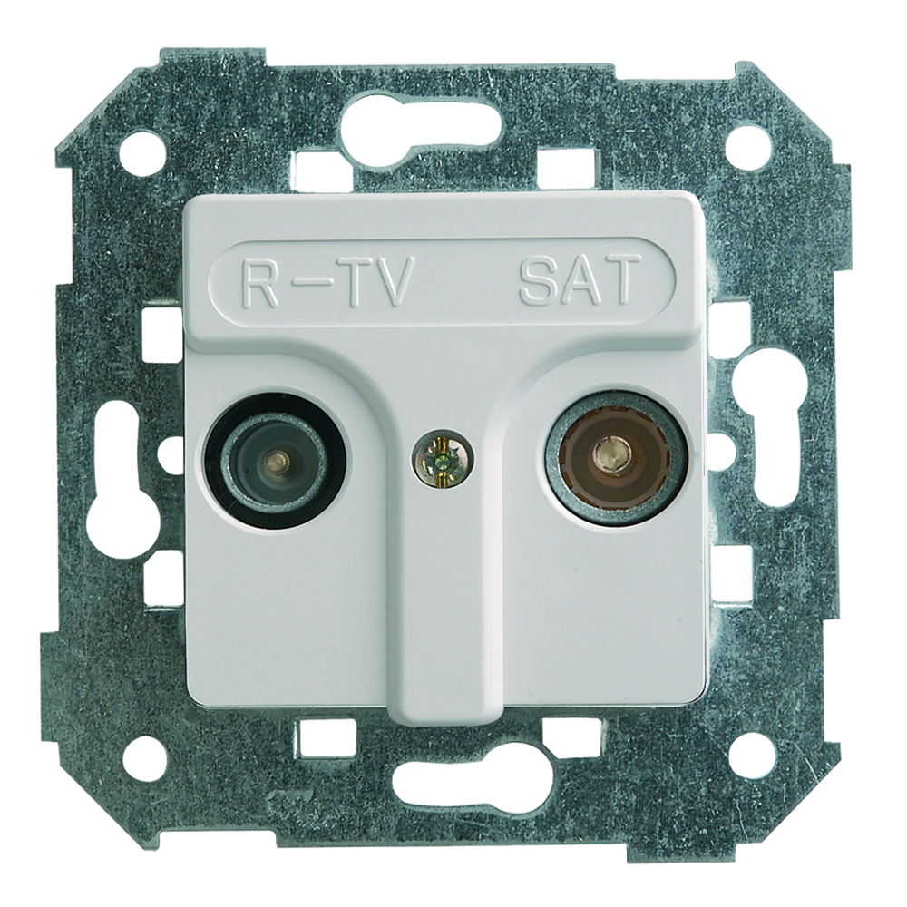 Toma R+Tv+Sat Intermedia Blanco Simon 27