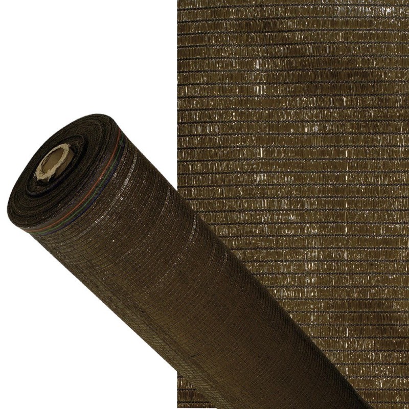 Malla Sombreo 90% Rollo 50 Metros Regula Temperatura Color Marrón