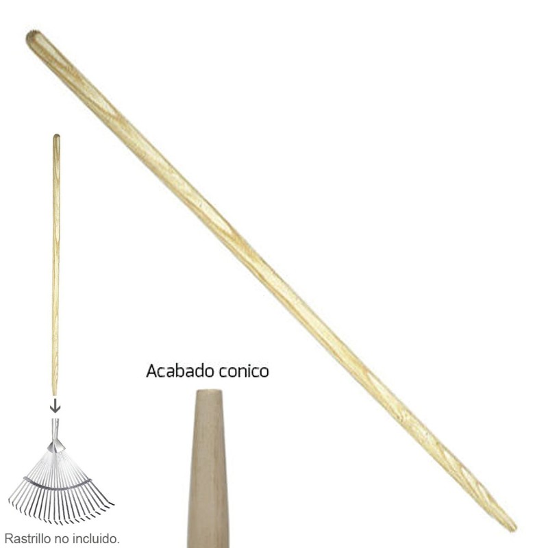 Mango Madera Conico 1200x28 mm. Rastrillo Metal WOLFPACK