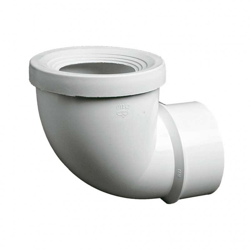 Manguito Inodoro Acodado con junta 110-88 Blanco S-344 Jimten