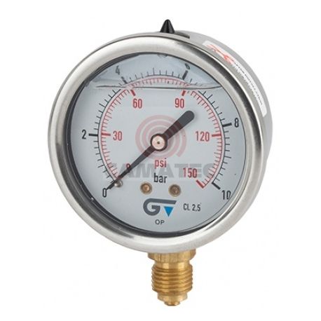 MANOMETRO GLICERINA INOX 0-6