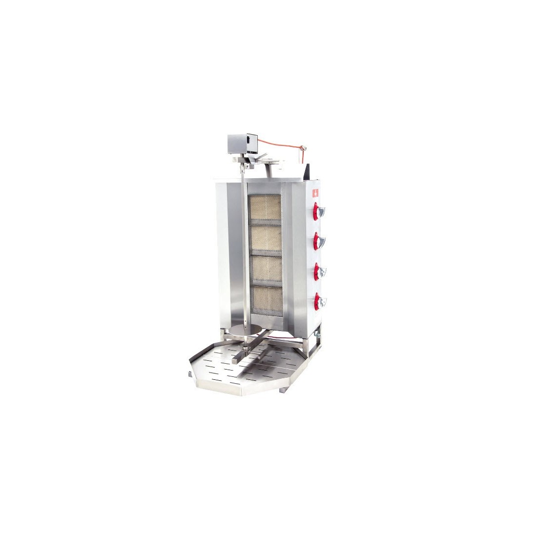 Máquina Doner Kebab Grill motor superior CE DRNDUG 4 Quemadores