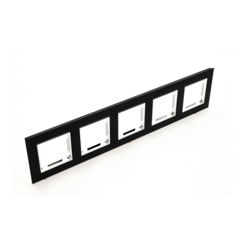 Marco 5 Módulos Cristal templado Negro