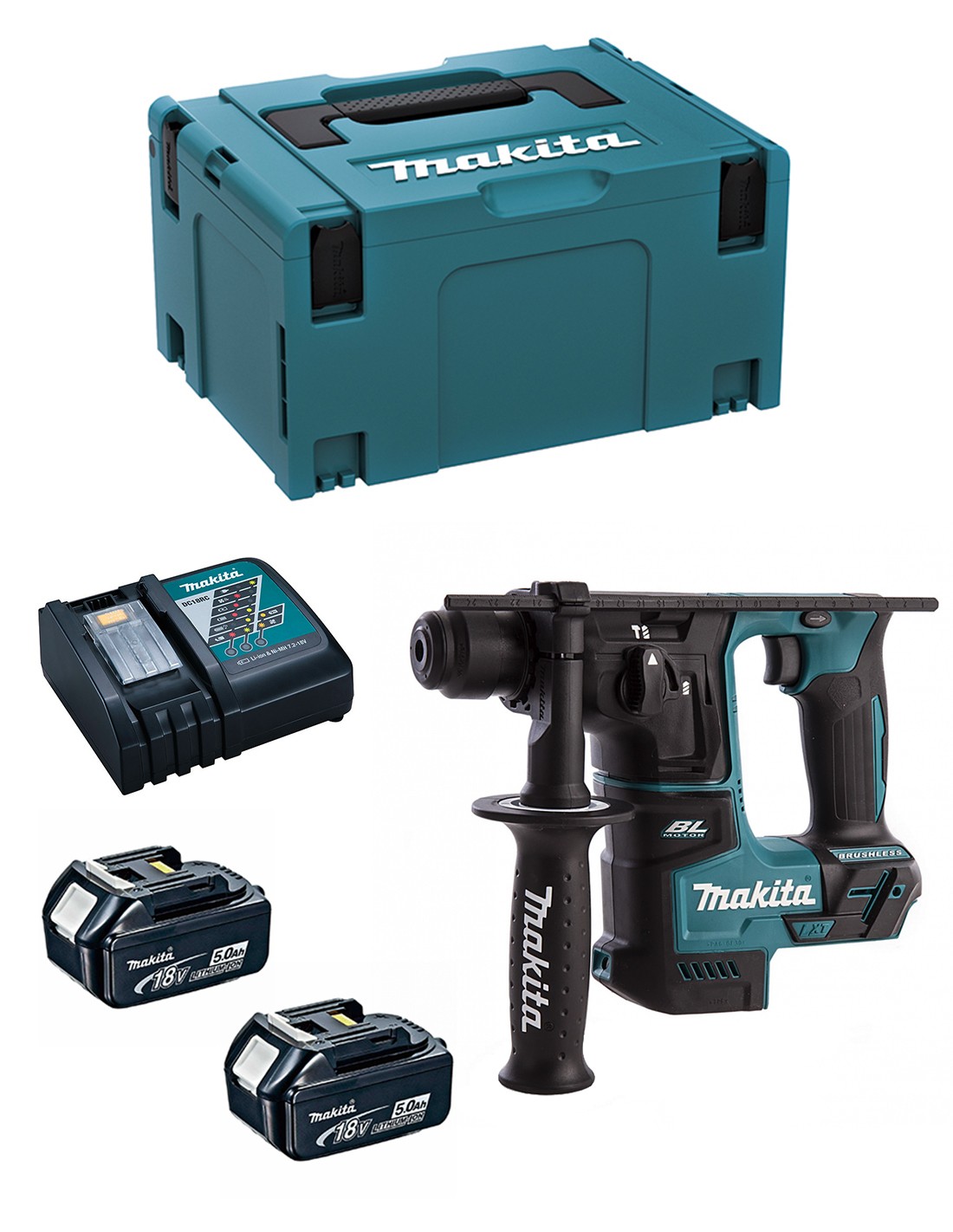 Martillo MAKITA DHR171RTJ (2 x 5,0 Ah + DC18RC + MAKPAC 3)