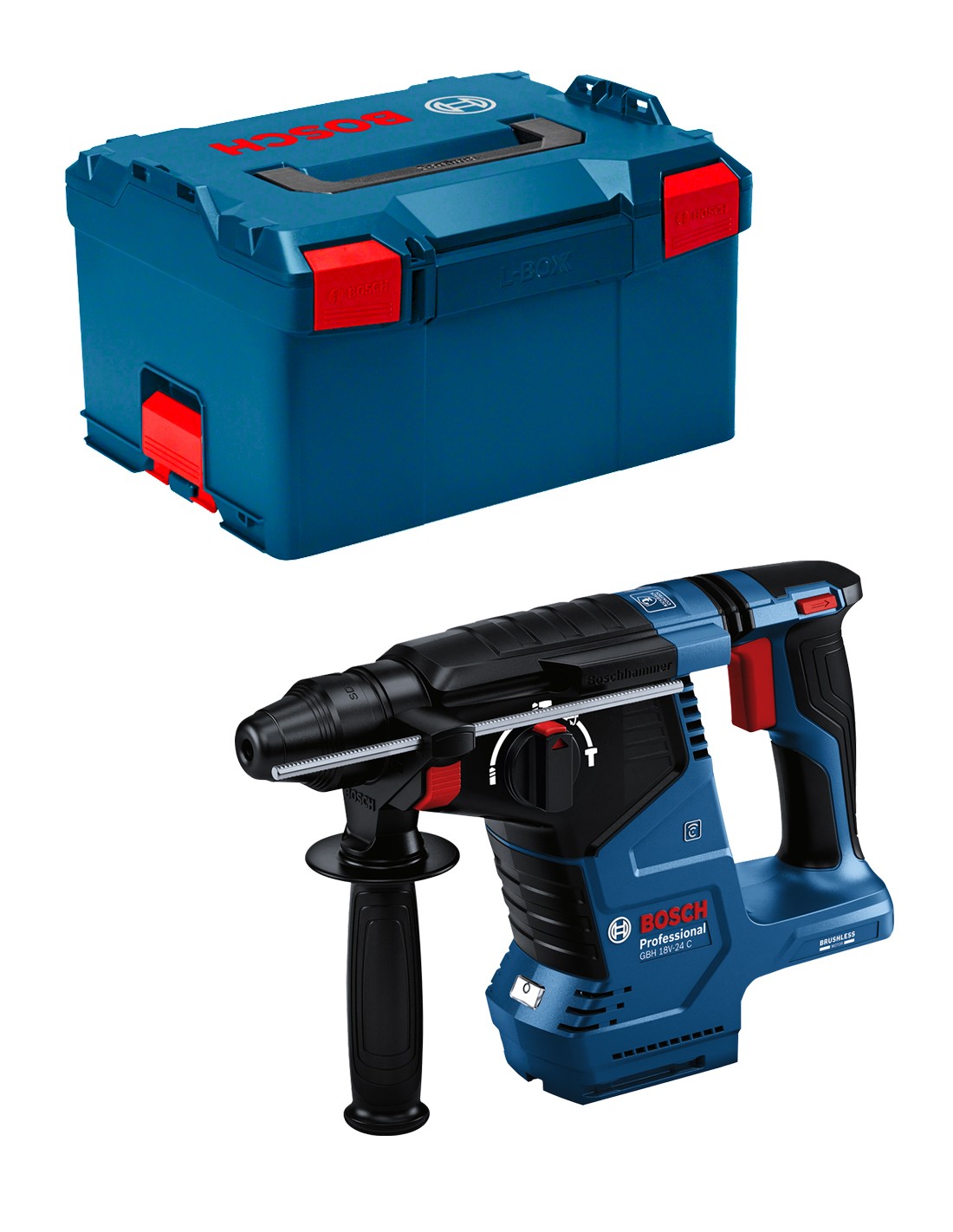 Martillo Perforador BOSCH GBH 18V-24 C (Cuerpo solo + L-Boxx 238 + empuñadura)