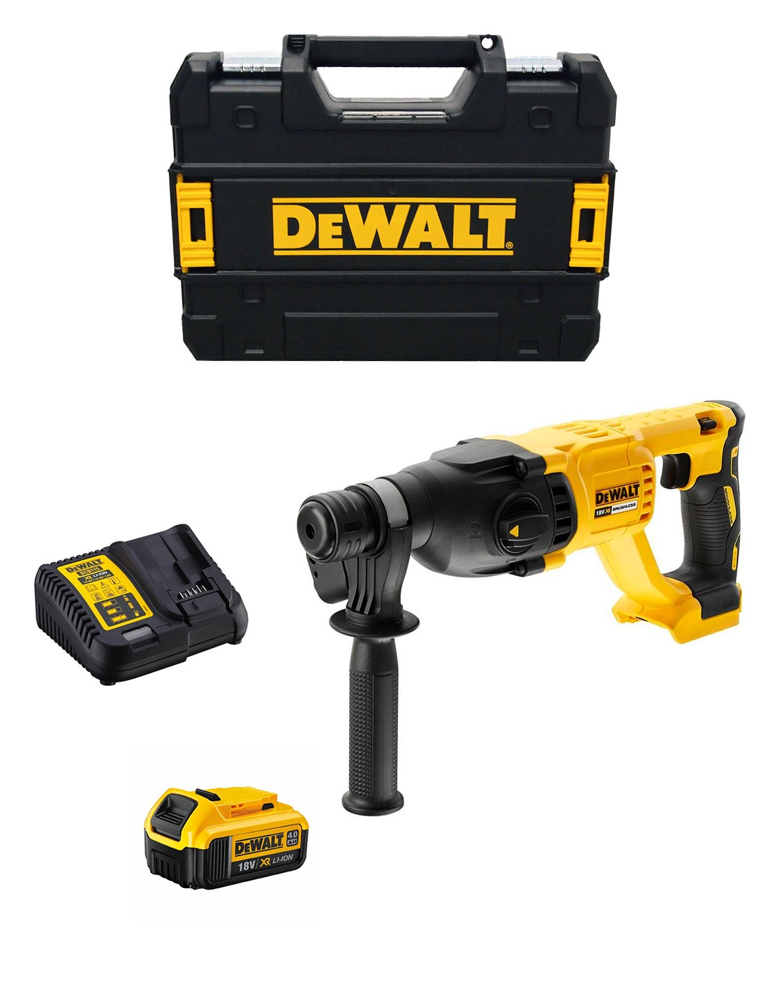 Martillo Perforador DeWALT DCH133M1T (1 x 4,0 Ah + DCB115 + TSTAK II)
