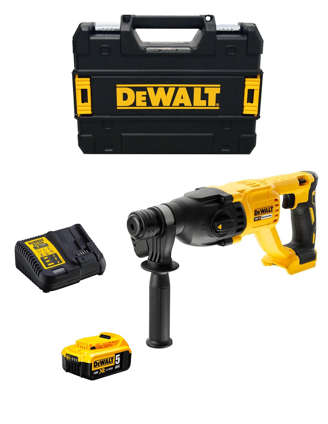 Martillo Perforador DeWALT DCH133P1T (1 x 5,0 Ah + DCB115 + TSTAK II)