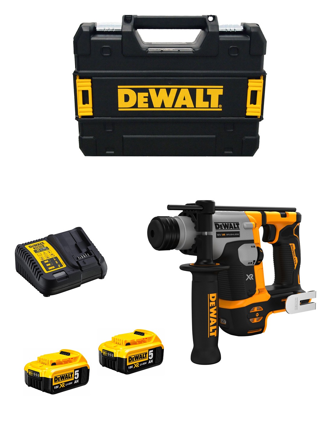 Martillo Perforador DeWALT DCH172P2 (2 x 5,0 Ah + DCB115 + TSTAK II)