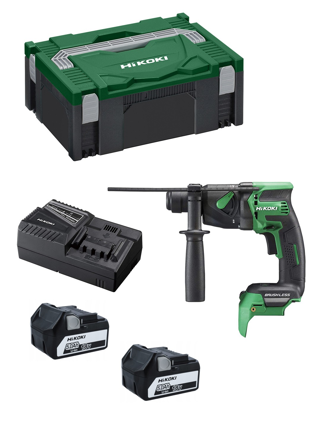 Martillo Perforador HIKOKI DH18DPBWPZ (2 x 5,0 Ah + UC18YFSL + Maletín HSCII)