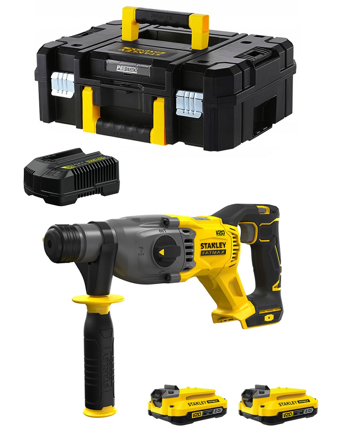 Martillo STANLEY FatMax SFMCH900D2T (2 x 2,0 Ah + Cargador + TSTAK II)