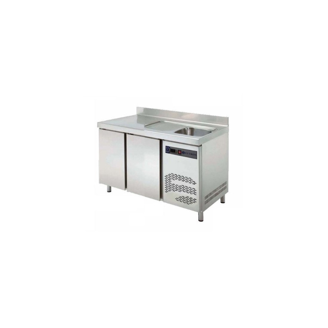 Mesa refrigerada con fregadero Fondo 600 TRS-150 F 2 puertas