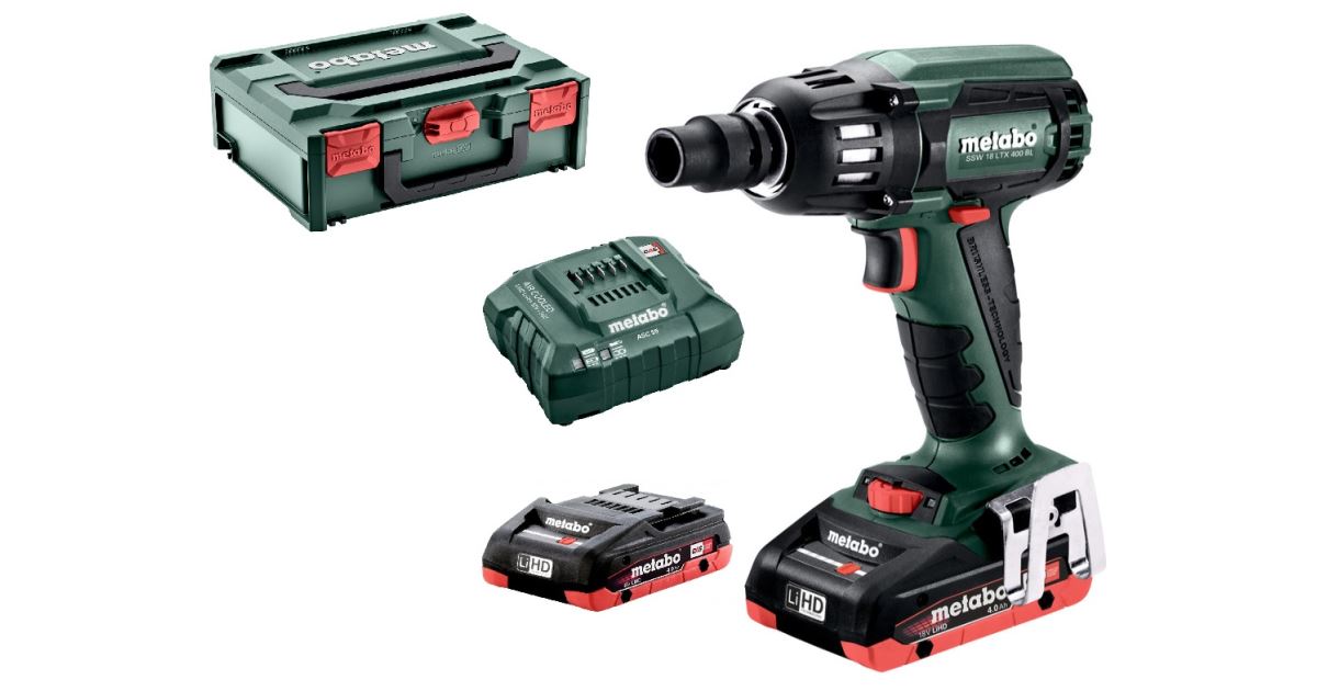 METABO Atornillador de impacto a batería SSW 18 LTX 400 BL, 602205800