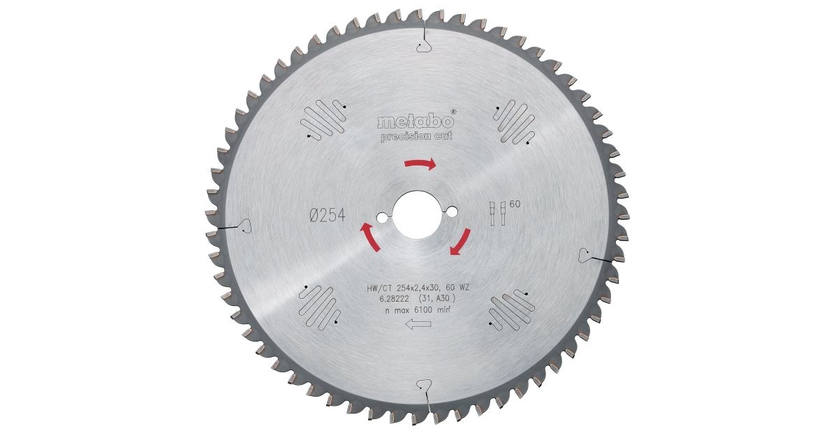 METABO Hoja de sierra HW/CT 315 x 30 mm, 84 dientes 628058000