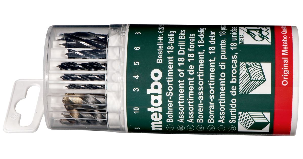 METABO Juego de brocas para piedra, madera, metal (18 piezas) 627190000