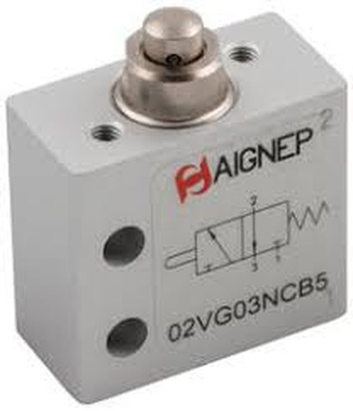 Microvalvula Salidas Laterales Para Tubo 4, 3/2 Puntal Monoestable Normalmente Cerrada, Referencia 02VG03NCX1