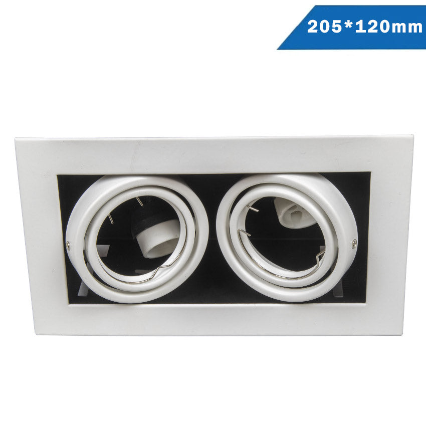 Kardan Empotrar Acero Basculante 2 Luces 205x120mm Blanco Desc