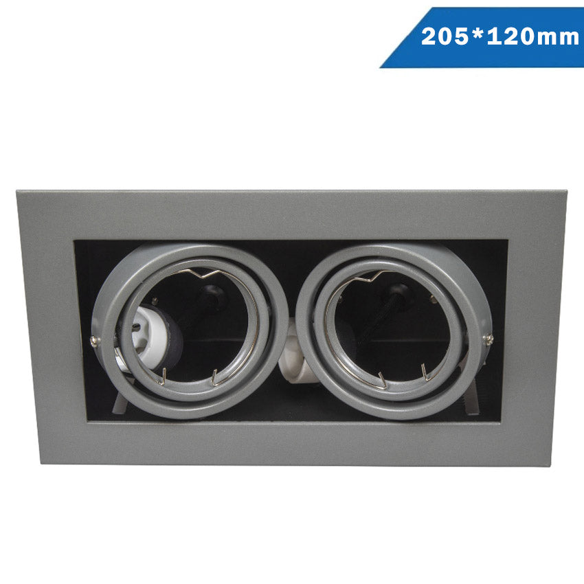 Kardan Empotrar Acero Basculante 2 Luces 205x120mm Gris Desc