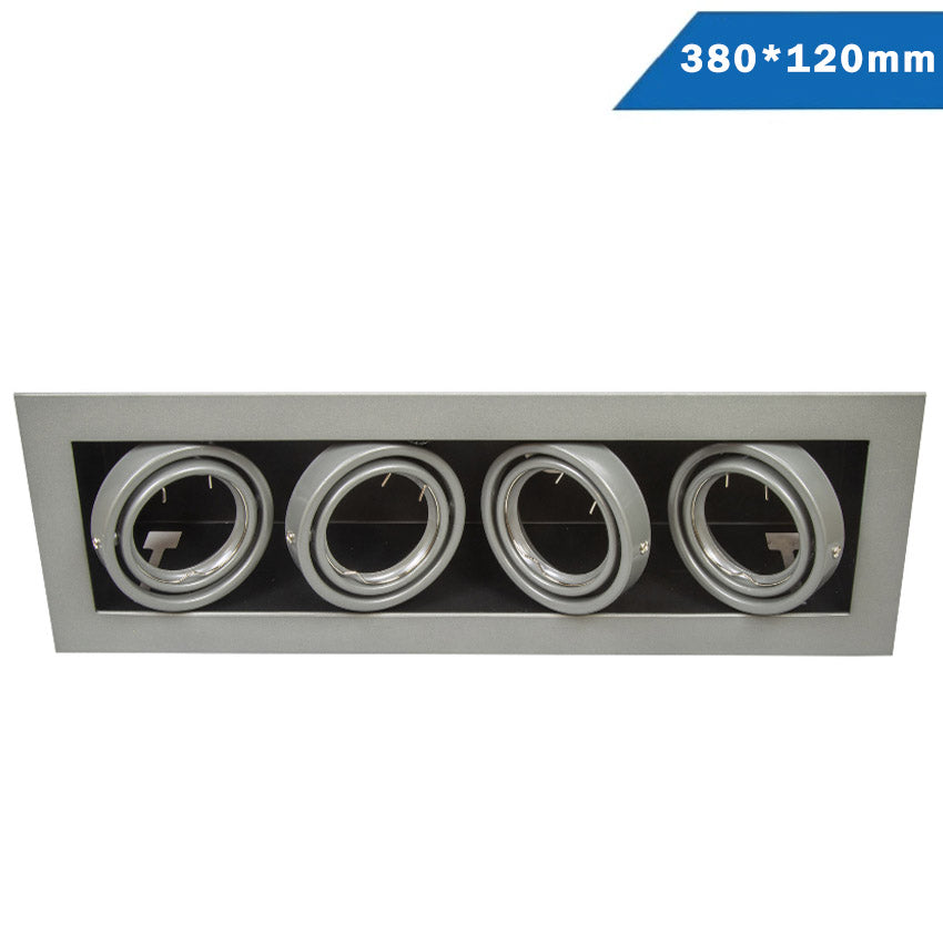 Kardan Empotrar Acero Basculante 4 Luces 368x120mm Gris