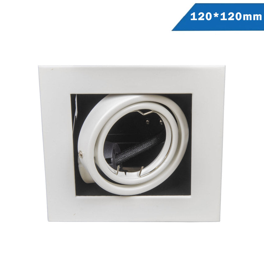 Kardan Empotrar Acero Basculante 1 Luz 120x120mm Blanco Desc