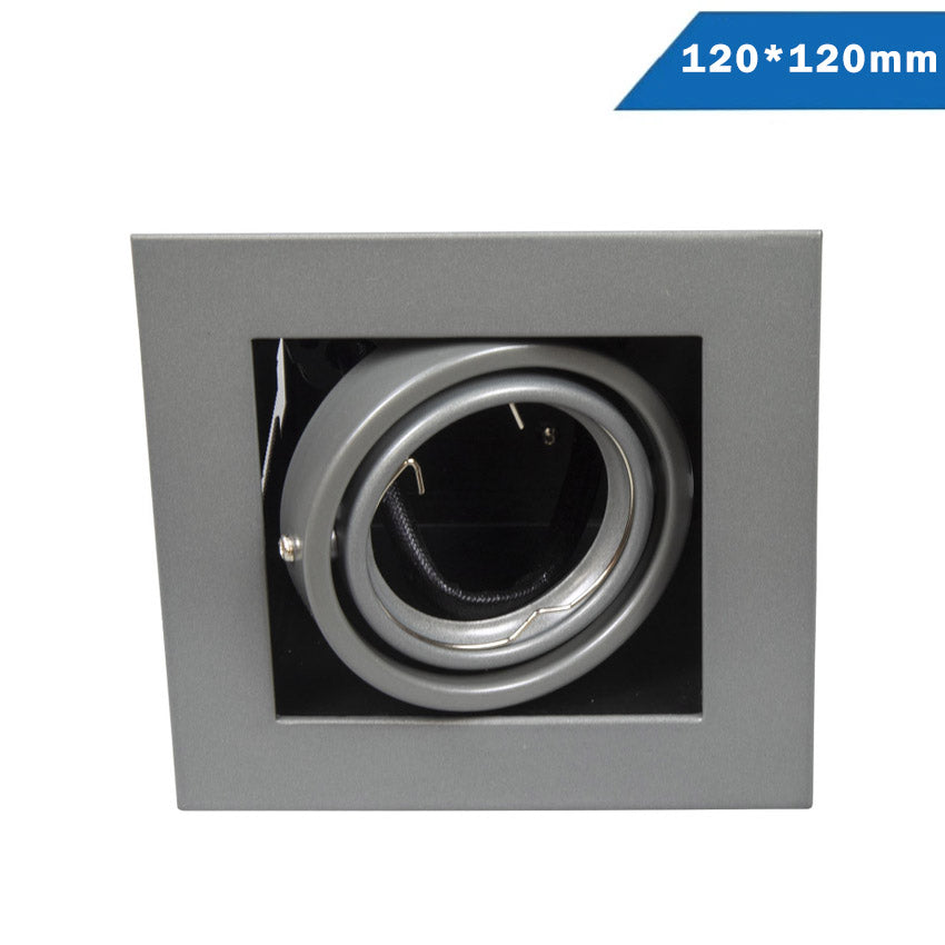 Kardan Empotrar Acero Basculante 1 Luz 120x120mm Gris Desc