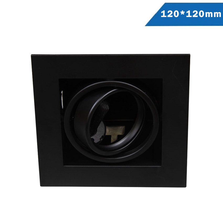Kardan Empotrar Acero Basculante 1 Luz 120x120mm Negro Desc