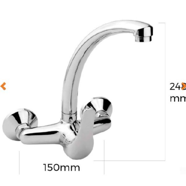 MONOMANDO FREGADERO PARED CAÑO ALTO MOD. EDM