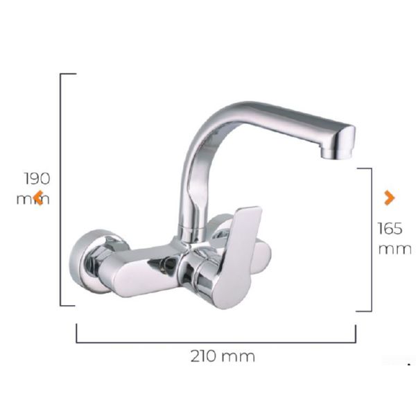 MONOMANDO FREGADERO PARED CAÑO ALTO MOD. EXCELENCE